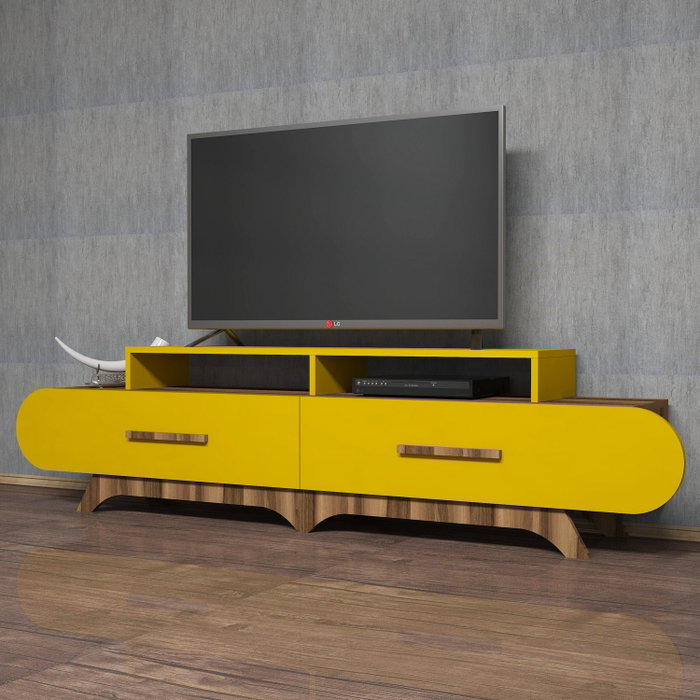 Hanah Home Soporte para TV Flora - Nogal y Amarillo Hanah Home Soporte para TV Flora - Nogal y Amarillo